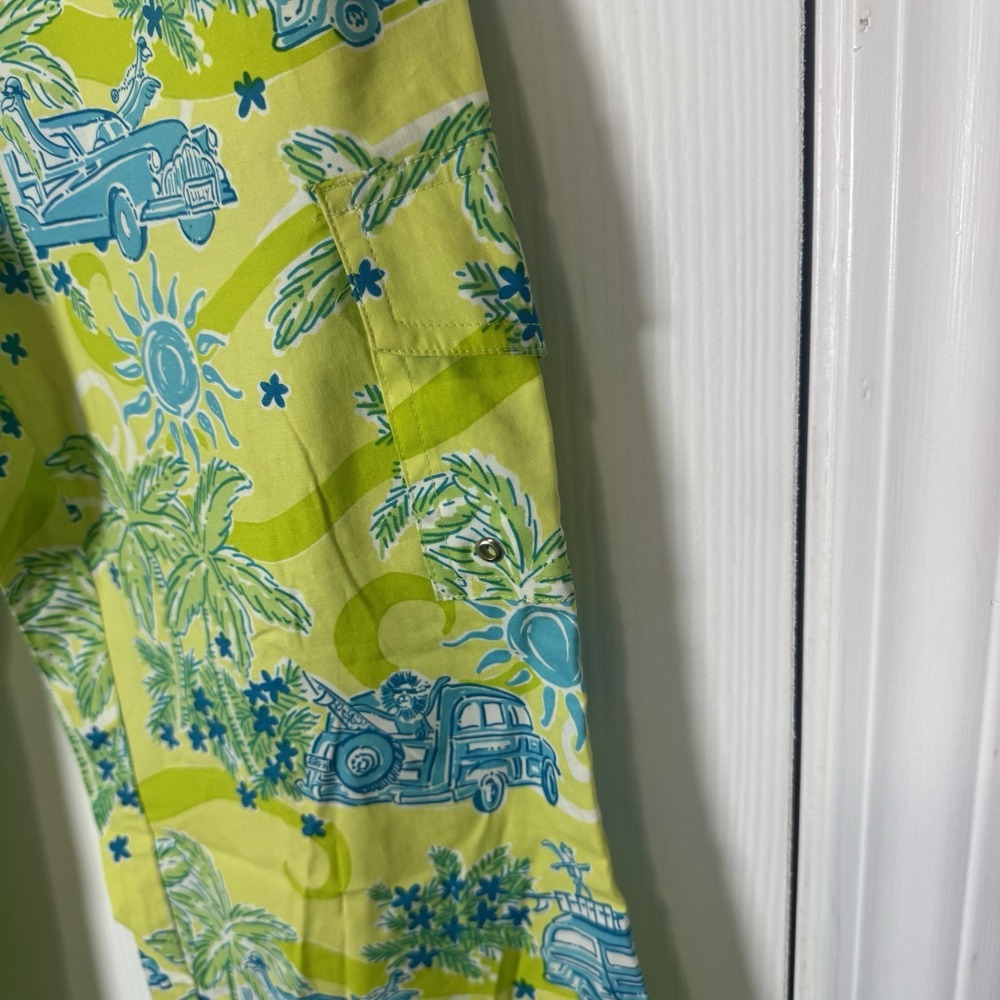 Lilly Pulitzer Crop Cargo Pants Cruisin Woody Car Beach Sz 0 RARE surf - Picture 5 of 6